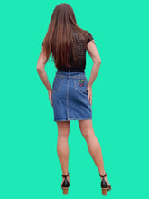 Charger l'image dans la galerie, Mini jupe vintage Linda - Denim. Taille M, 38, 40. Jm Well's