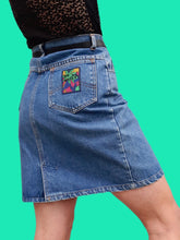Charger l'image dans la galerie, Mini jupe vintage Linda - Denim. Taille M, 38, 40. Jm Well's