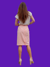 Charger l'image dans la galerie, Jupe crayon vintage Salomé - En coton rose et poches. Taille S, 36, 38. Grafity's Paris. Made in France.