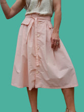 Charger l'image dans la galerie, Jupe vintage Astrid - Toute boutonnée en coton rose. Taille S, 36, 38. Miss Helen. Made in Italy