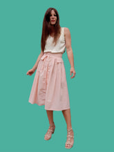 Charger l'image dans la galerie, Jupe vintage Astrid - Toute boutonnée en coton rose. Taille S, 36, 38. Miss Helen. Made in Italy