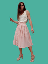 Charger l'image dans la galerie, Jupe vintage Astrid - Toute boutonnée en coton rose. Taille S, 36, 38. Miss Helen. Made in Italy