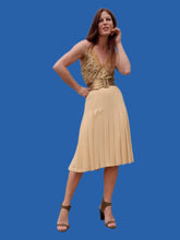 Charger l'image dans la galerie, Jupe vintage Anne Flore - Plissé permanent jaune. Taille XL, 42, 44. Louis Féraud