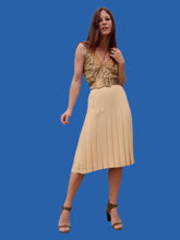 Charger l'image dans la galerie, Jupe vintage Anne Flore - Plissé permanent jaune. Taille XL, 42, 44. Louis Féraud