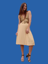 Charger l'image dans la galerie, Jupe vintage Anne Flore - Plissé permanent jaune. Taille XL, 42, 44. Louis Féraud