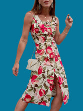 Charger l'image dans la galerie, Robe vintage Andréa - Toute boutonnée tutti frutti. Taille XS, 34, 36. Thérèse Baumaire.