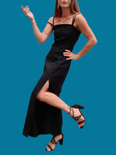 Charger l'image dans la galerie, Longue robe "Seconde" Amanda - Bustier noir et fente. M, 38, 40. Orsay.