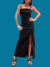 Charger l'image dans la galerie, Longue robe "Seconde" Amanda - Bustier noir et fente. M, 38, 40. Orsay.