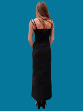 Charger l'image dans la galerie, Longue robe "Seconde" Amanda - Bustier noir et fente. M, 38, 40. Orsay.