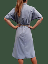 Charger l'image dans la galerie, Robe chemise vintage Liliane - Bleu glacier, boutonnée. Taille L, 40, 42. Jean Bailly. Made in France.
