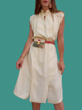 Charger l'image dans la galerie, Robe vintage Jésabelle - En soie Ecrue. Taille S, 36, 38 . Cyril Alexan Paris. Made in France.