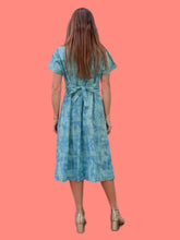 Charger l'image dans la galerie, Robe vintage Léanne - Maternité. Carreaux et fleurs anis. Taille M, 38, 40. Péro. Made in France.