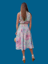 Charger l'image dans la galerie, Robe vintage Marjorie - Fleurs abstraites pastels. Coton. Taille M, 38, 40. C&A. Made in Belgium.
