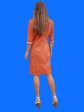 Charger l'image dans la galerie, Robe vintage Angèle - Coton imprimé Camarguais orange. Taille S, 36, 38. Les Olivades.