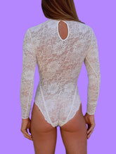 Charger l'image dans la galerie, Body Clémence - Dentelle ajourée blanche. Taille S, 36, 38.