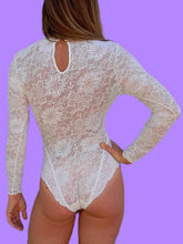 Charger l'image dans la galerie, Body Clémence - Dentelle ajourée blanche. Taille S, 36, 38.