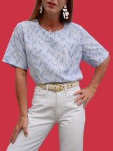 Charger l'image dans la galerie, Blouse vintage Molly - Fleuri parme. Taille XL, 42, 44.