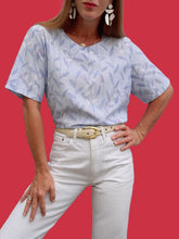 Charger l'image dans la galerie, Blouse vintage Molly - Fleuri parme. Taille XL, 42, 44.