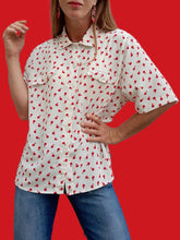 Charger l'image dans la galerie, Chemisier vintage Nina - Imprimé pommes. Taille XXL, 44, 46. Caroline Rohmer. Made in Italy