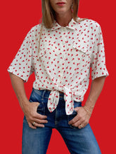 Charger l'image dans la galerie, Chemisier vintage Nina - Imprimé pommes. Taille XXL, 44, 46. Caroline Rohmer. Made in Italy