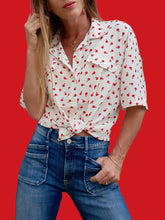 Charger l'image dans la galerie, Chemisier vintage Nina - Imprimé pommes. Taille XXL, 44, 46. Caroline Rohmer. Made in Italy