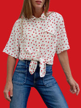 Charger l'image dans la galerie, Chemisier vintage Nina - Imprimé pommes. Taille XXL, 44, 46. Caroline Rohmer. Made in Italy