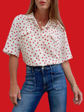 Charger l'image dans la galerie, Chemisier vintage Nina - Imprimé pommes. Taille XXL, 44, 46. Caroline Rohmer. Made in Italy