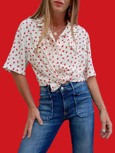 Charger l'image dans la galerie, Chemisier vintage Nina - Imprimé pommes. Taille XXL, 44, 46. Caroline Rohmer. Made in Italy