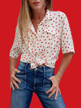Charger l'image dans la galerie, Chemisier vintage Nina - Imprimé pommes. Taille XXL, 44, 46. Caroline Rohmer. Made in Italy