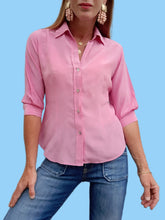 Charger l'image dans la galerie, chemisier "Seconde" Elisa - Soie rose bonbon. Taille S, 36, 38. Taille S, 36, 38. Gerard Darel. Made in Italy