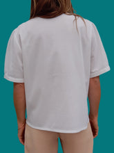 Charger l'image dans la galerie, Chemisier vintage Clarisse - Blanc au col boutonné. Taille S, 36, 38. Made in France.