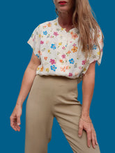 Charger l'image dans la galerie, Chemisier vintage Marjolène - Imprimé floral. Taille XXL, 44, 46. Françoise de France