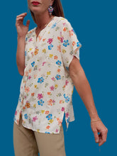 Charger l'image dans la galerie, Chemisier vintage Marjolène - Imprimé floral. Taille XXL, 44, 46. Françoise de France