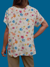 Charger l'image dans la galerie, Chemisier vintage Marjolène - Imprimé floral. Taille XXL, 44, 46. Françoise de France