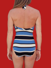 Charger l'image dans la galerie, Maillot de bain Linda - A Rayures bleues et beiges. Taille S, 36, 38. Princesse Tam-Tam