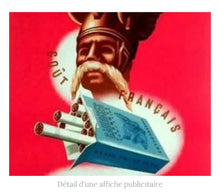 Charger l'image dans la galerie, Bonnet vintage Falbala - Cigarettes Gauloises. Bleu. Taille unique.