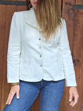 Charger l'image dans la galerie, Veste vintage Lucia - Denim chic blanc. Taille M, 38, 40. Eva Tralala. Made in France