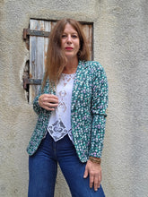Charger l'image dans la galerie, Veste 'Seconde' Camille - Liberty vert, noir, blanc et rose. Taille S ou 36, 38. ICHI. Made in China