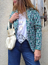 Charger l'image dans la galerie, Veste 'Seconde' Camille - Liberty vert, noir, blanc et rose. Taille S ou 36, 38. ICHI. Made in China