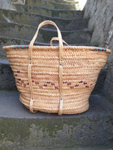 Charger l'image dans la galerie, Grand panier Audrey - En osier tressé. Intérieur doublé vichy.