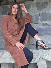 Charger l'image dans la galerie, Trench vintage Florence - En suédine marron chocolat 70s. Taille L, 40, 42. Made in France