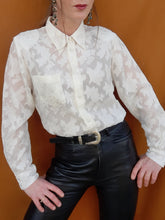 Charger l'image dans la galerie, Chemisier vintage Ambre - feuillage. Taille M, 38, 40. Carole Richard. Made in France