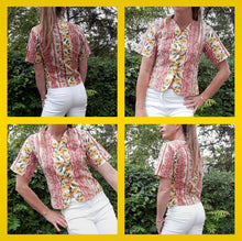 Charger l'image dans la galerie, Chemisier vintage Fanny - Style Provençal fleuri. Taille S, 36, 38