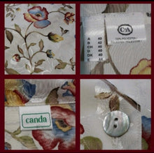 Charger l'image dans la galerie, Chemisier vintage Anne - Motifs floraux irisés. Taille M, 38, 40. Canda.