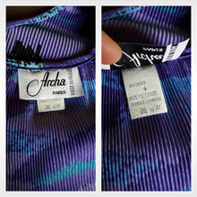 Charger l'image dans la galerie, Ensemble vintage Nathaline - Tunique & jupe culotte en crêpe, Taille unique ou S, M, L, 38, 40, 42. Fabriqué en France