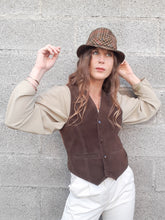 Charger l'image dans la galerie, Chapeau vintage Faustine - 100 % Laine et carreaux Ecossais