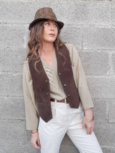 Charger l'image dans la galerie, Veston vintage Maëva - Croûte de porc marron. Taille L, 40, 42