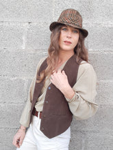 Charger l'image dans la galerie, Veston vintage Maëva - Croûte de porc marron. Taille L, 40, 42