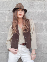 Charger l'image dans la galerie, Veston vintage Maëva - Croûte de porc marron. Taille L, 40, 42