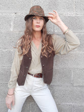Charger l'image dans la galerie, Veston vintage Maëva - Croûte de porc marron. Taille L, 40, 42